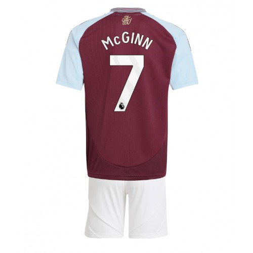 Fotbalové Dres Aston Villa John McGinn #7 Dětské Domácí 2024-25 Krátký Rukáv (+ trenýrky)